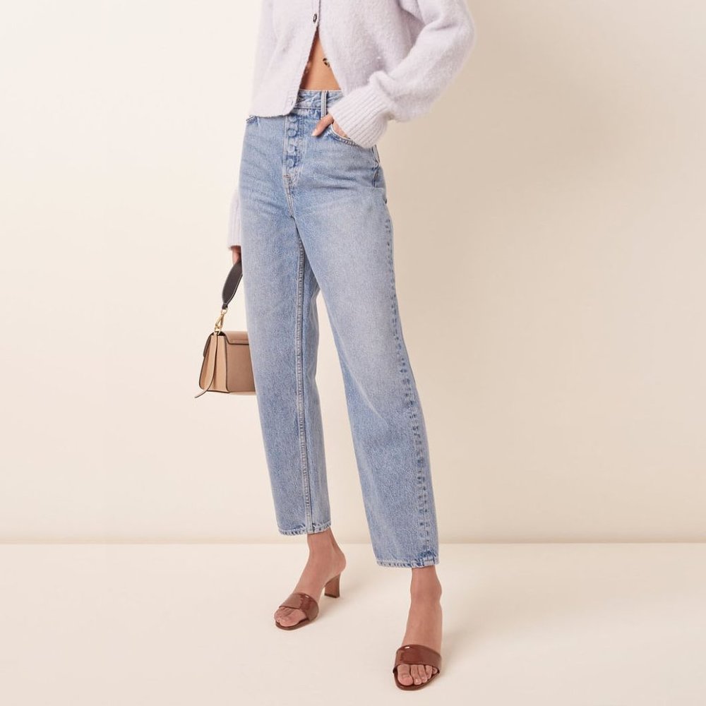 GRLFRND Devon Rigid High-Rise Straight-Leg Jeans